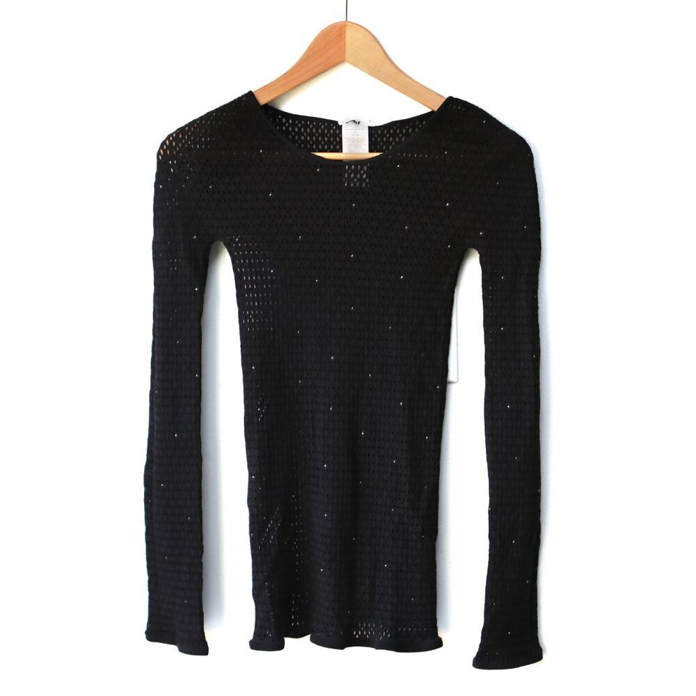 Wolford JEANNE Wool Mesh Pullover Swarovski Elements Black Crystals Sweater NEW - Picture 4 of 12